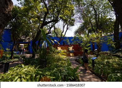 Ciudad De Mexico,DF/Mexico-22/3/2017: Gardens Of Casa Azul - The Home Of Frida Kahlo, Famous Mexican Artist.