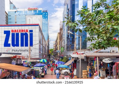 Ciudad Del Este - Ciudad Del Este - Paraguay - Apr 22 2022: Partial View Of The Micro Center Of Ciudad Del Este