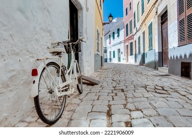Ciutadella de Menorca, the biggest city in Menorca western coast, Spain. - Shutterstock ID 2221906009