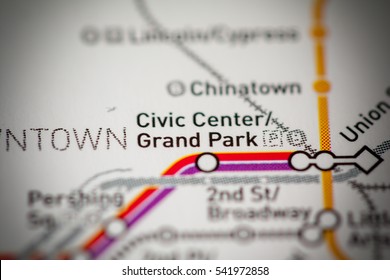 Civic Center/Grand Park Station. Los Angeles Metro Map.