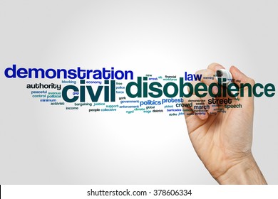 Civil Disobedience Word Cloud Concept With Demonstration Protest Related Tags