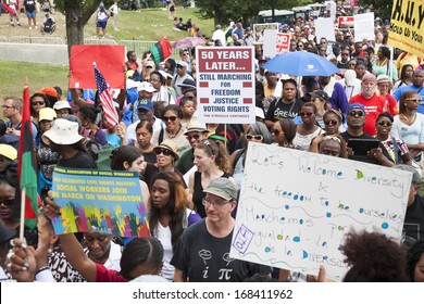 Civil Rights Marchers At The 50th Anniversary Of The March On Washington And Martin Luther King's I Have A Dream Speech, August 24, 2013, Lincoln Memorial, Washington, D.C. 