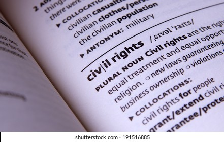 Civil Rights Word In Open Book