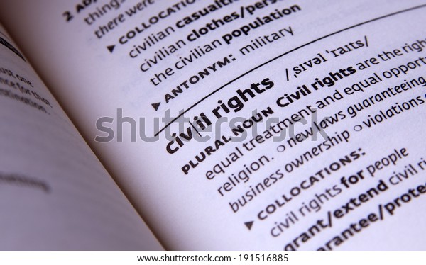 civil rights word in open book