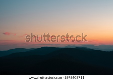 Civil twilight in the mountains of Shenandoah 