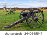 Civil War Cannons at Manassas National Battlefield Park located in Prince William County, Virginia, USA