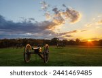 Civil War Cannons at Manassas National Battlefield Park located in Prince William County, Virginia, USA