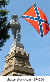 Civil War Statue In Confederate Cemetary In Frdericksburg, VA