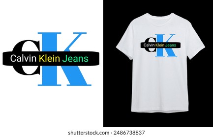 CK Calvin Klein t shirt graphic design vector illustration