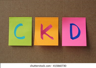 CKD (Chronic Kidney Disease) acronym on colorful sticky notes