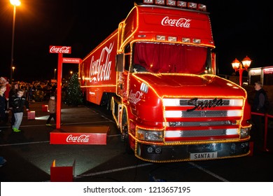 Clacton On Sea, Essex - 20th December 2017 - The World Famous Coca Cola, CocaCola Christmas Truck, Lorry On View For All To See