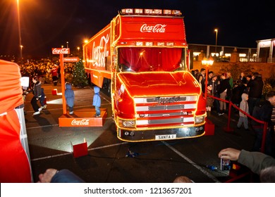 Clacton On Sea, Essex - 20th December 2017 - The World Famous Coca Cola, CocaCola Christmas Truck, Lorry On View For All To See