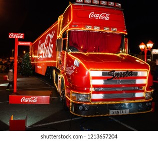 Clacton On Sea, Essex - 20th December 2017 - The World Famous Coca Cola, CocaCola Christmas Truck, Lorry On View For All To See