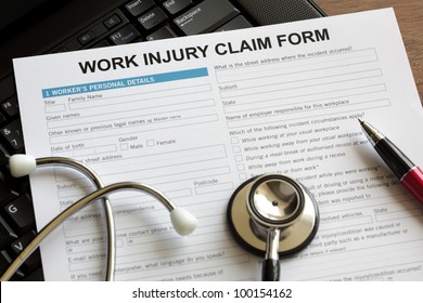 Claim form for an injury at work