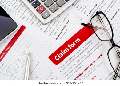 Claim Form, Paperwork And Legal Document