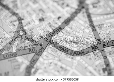 Clapham Common. London, UK Map.