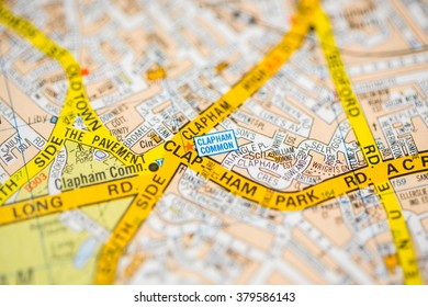 Clapham Common. London, UK Map.