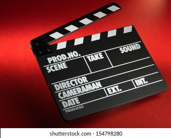 Clapper Board On Red Background Stock Photo 154798280 | Shutterstock