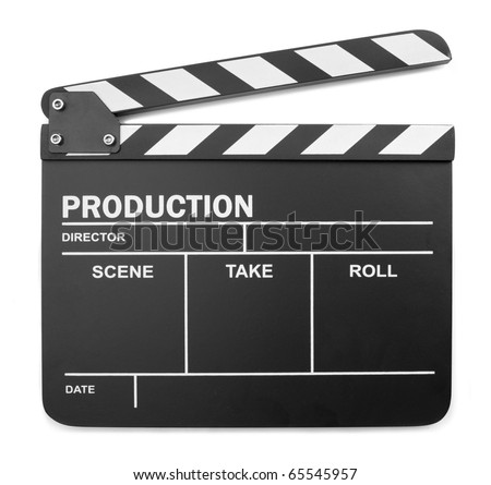 Clapper board on white background