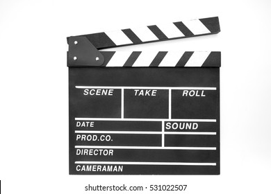 Clapper. Clapboard Isolated On White Background.