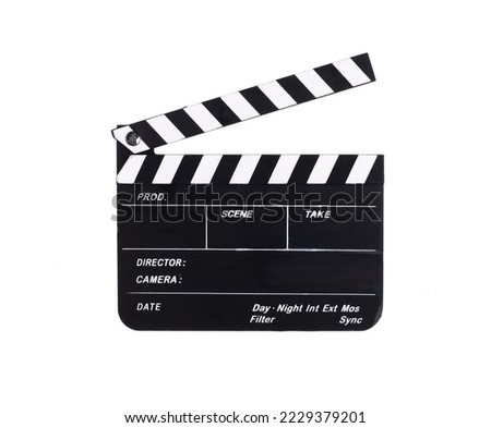 clapperboard isolated on white background