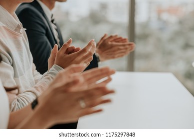 Clapping, Celebration, Congratulation of the organization. the winning business corporate people teamwork. .The organization of conferences, event ,seminars, brainstorming. - Shutterstock ID 1175297848