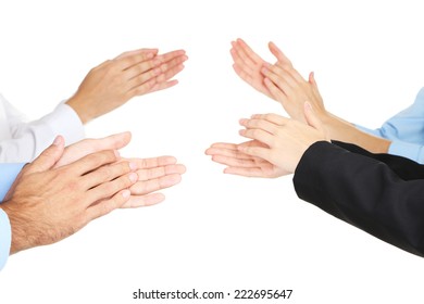 Clapping Hands Isolated On White 