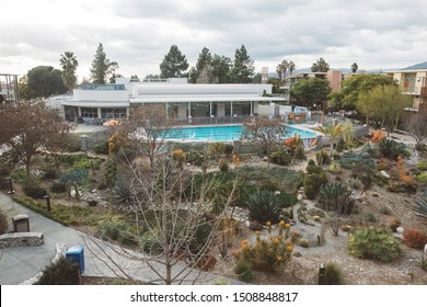 Claremont, CA - March 9th, 2019: Pitzer College Pool And Freshman Dorms Area