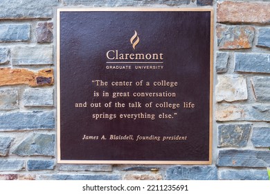 Claremont, CA – Oct 6, 2022: Claremont Graduate University Is A Private, All-graduate University. It Is A Member Of The Claremont Colleges, Which Include 2 Graduate And 5 Undergraduate Institutions.