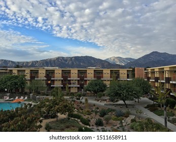 Claremont, CA - October 25th, 2015: Pitzer College North And South Sanborn Dorms And Mt Baldy