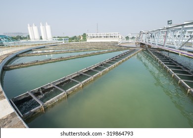 Clarifier (sedimentation tank) in water treatment plant