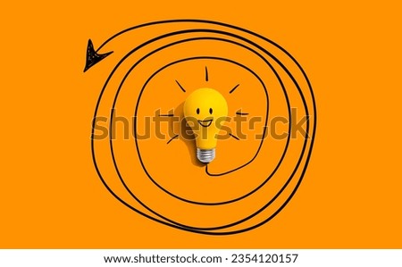 Clarifying complex ideas theme with light bulb - Flat lay