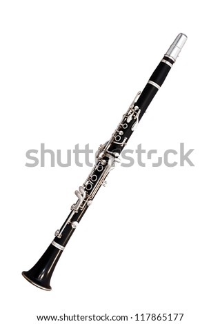 Clarinet on white background