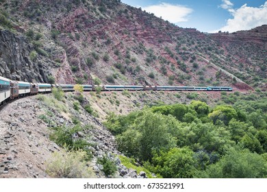 CLARKDALE, AZ – JULY 2.  Passengers Aboard The Verde Canyon Railroad Enjoy A Scenic Ride Through Verde Canyon On July 2, 2017 At Clarkdale, AZ.