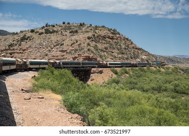 CLARKDALE, AZ – JULY 2.  Passengers Aboard The Verde Canyon Railroad Enjoy A Scenic Ride Through Verde Canyon On July 2, 2017 At Clarkdale, AZ.