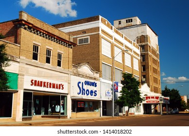 Clarksdale, MS, USA July 20 The A Downtown District Of Clarksdale Mississippi Appears To Be Deserted On A Sunny Day 