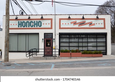 Clarkston, MI / USA - 04 12 2020 : Honcho restaurant closed during Covid 19 Stay at home order
