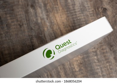 Clarkston, MI  USA - 12 04 2020: Quest Diagnostics Box Delivered