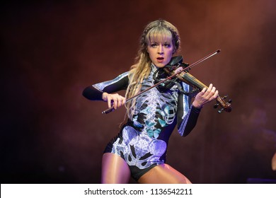 Clarkston, MI / USA - July 9, 2018: Lindsey Stirling, On Tour With Evanescence, Performs At DTE Energy Music Theatre.