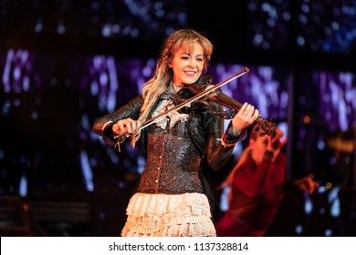 Clarkston, MI / USA - July 9, 2018: Lindsey Stirling, On Tour With Evanescence, Performs At DTE Energy Music Theatre.