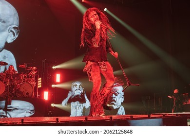 Clarkston, Michigan -U.S.A. - 09-18-2021: Rob Zombie Performing Live For RIFF Fest 2021 