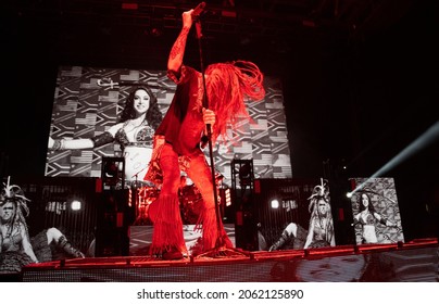 Clarkston, Michigan -U.S.A. - 09-18-2021: Rob Zombie Performing Live For RIFF Fest 2021 