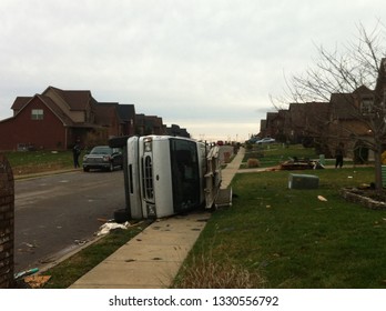 Clarksville, Tennessee / United States Of America - March 5 2019: Recent Tornado Damage To Our Neighborhood.