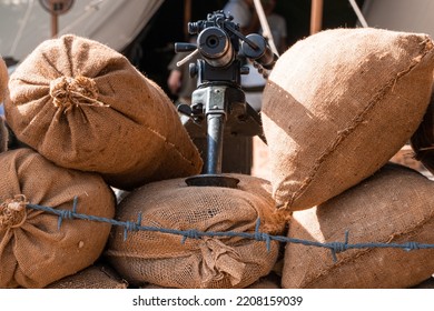 Clasic War Rifle On A War Trench