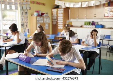 Class Of Primary School Kids Studying In A Classroom