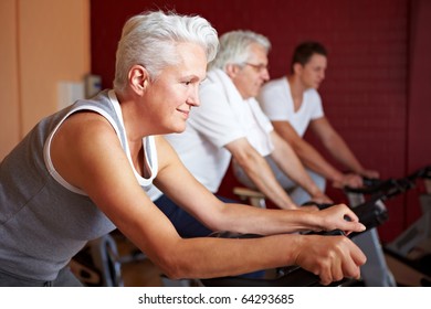 Class With Senior People In A Gym