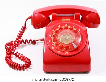 Classic 1970 - 1980 Retro Dial Style Red House Telephone