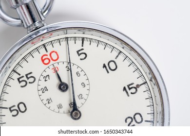 Classic 60 second stopwatch on white background