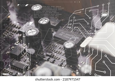 Classic abstract close up mother board background