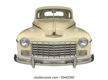 Classic American Car From The 40s Isolated On White Background